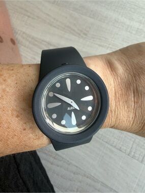 Alessi AL1005 Stefano Pirovano Black Polyurethane Quartz Watch Designer Italy